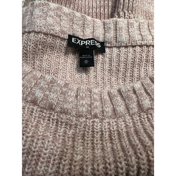 Express Outlet Pink and White Oversized Sweater Medium - Picture 3 of 3